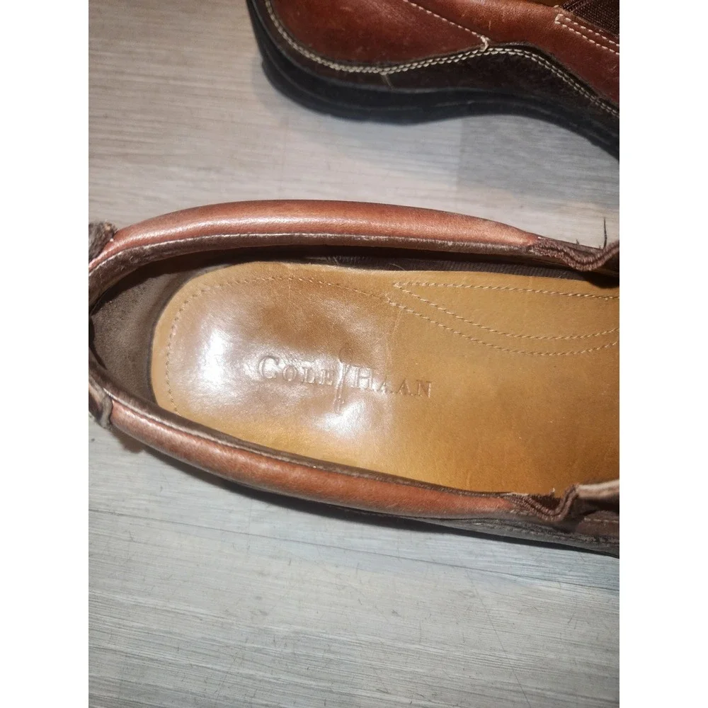 Cole Haan‎ Mens C08038 Brown Leather Nike Air Slip On Loafers Size 11M